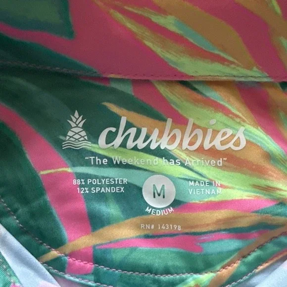 Chubbies Performance Golf Polo Size M SLIM FIT The Birds Of Paradise Floral NWT - Picture 3 of 9
